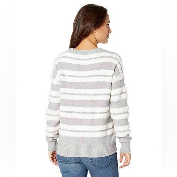 Vince Camuto Grey Stripe Crewneck Sweater - Picture 3 of 5